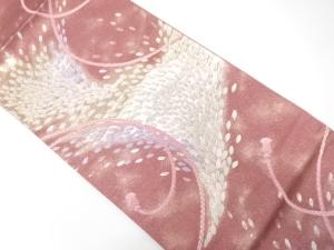 組紐に葉尽くし模様織り出し　袋帯